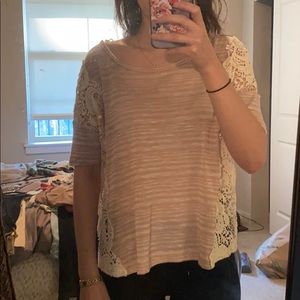 *MOVING SALE*We The Free Battenburg Striped/lace